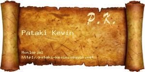 Pataki Kevin névjegykártya